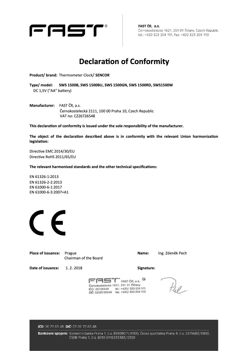 Page 1 de la notice Manuel utilisateur Sencor SWS 1500 W