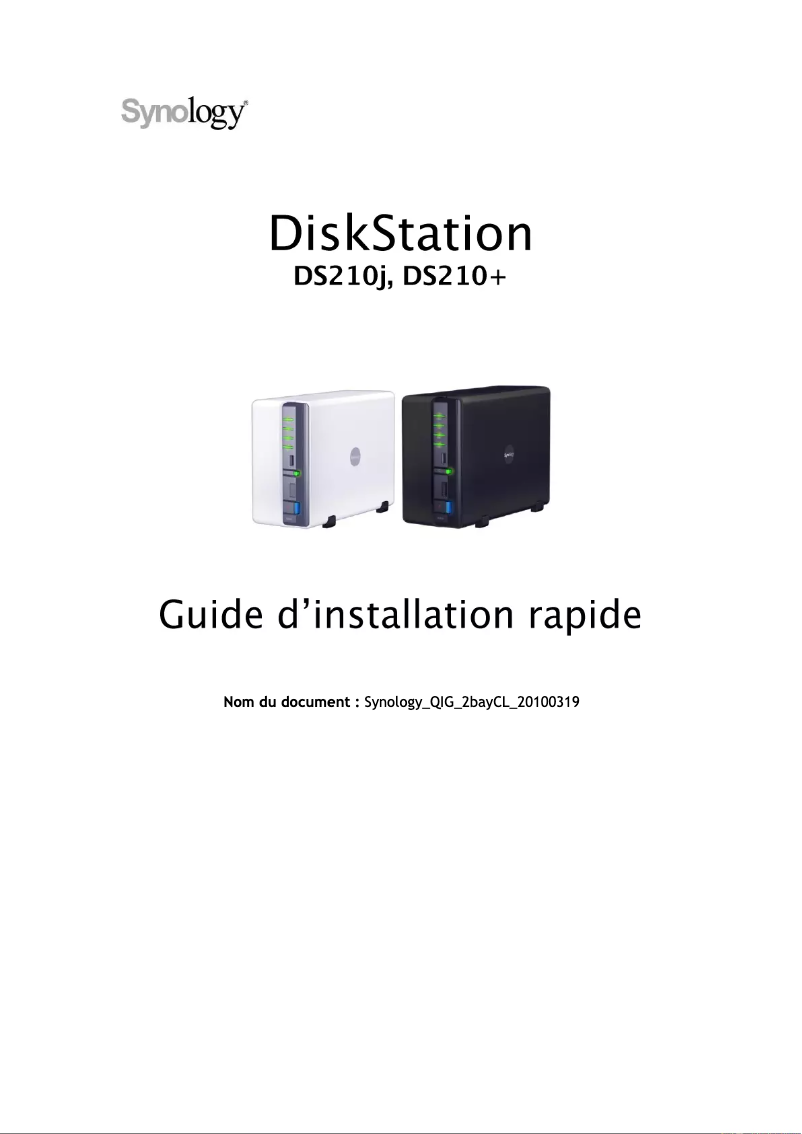 Image de la première page du manuel de l'appareil DiskStation DS210j