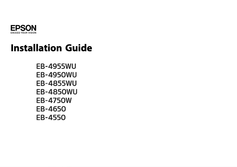 Page 1 de la notice Guide d'installation Epson PowerLite 4650