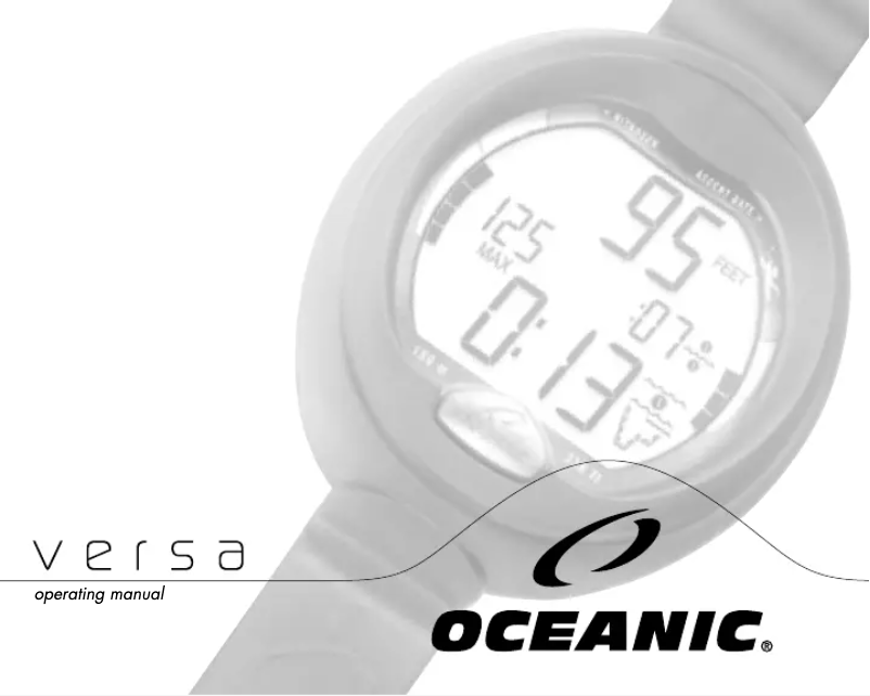 Page 1 de la notice Manuel utilisateur Oceanic Versa