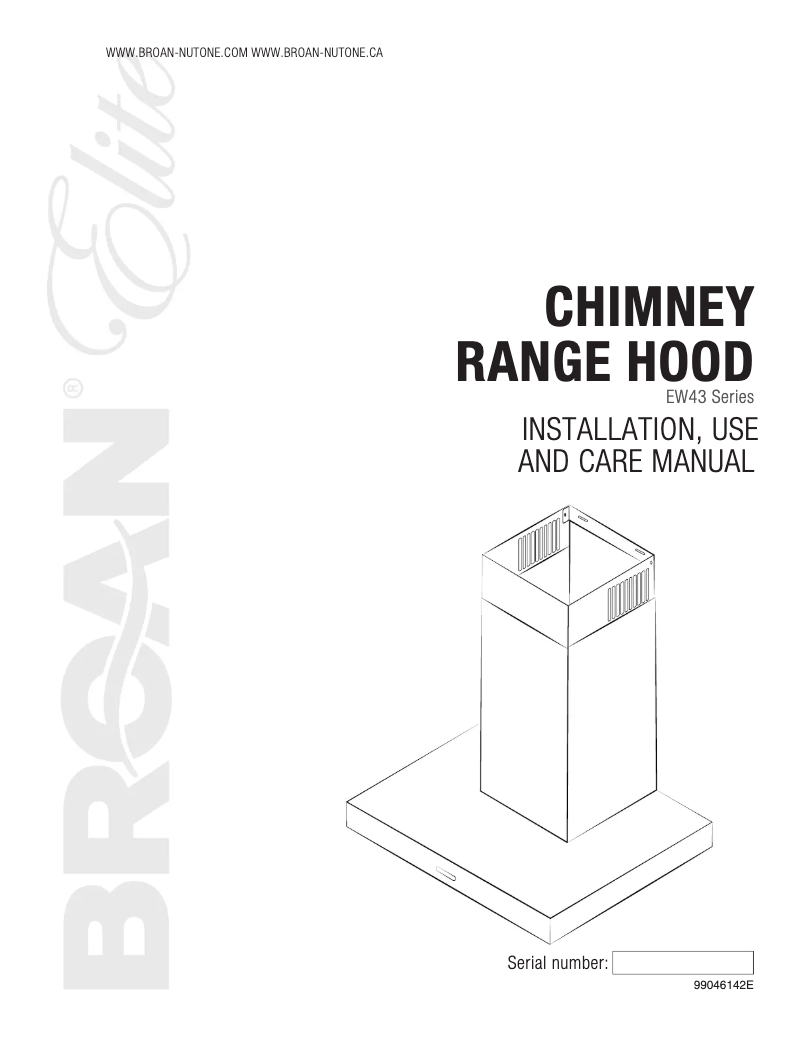 Page n°1 - Guide d'installation Broan EW4324SS