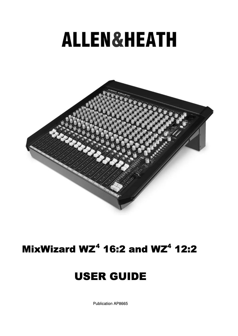 Page 1 de la notice Manuel utilisateur Allen & Heath MixWizard WZ4-12