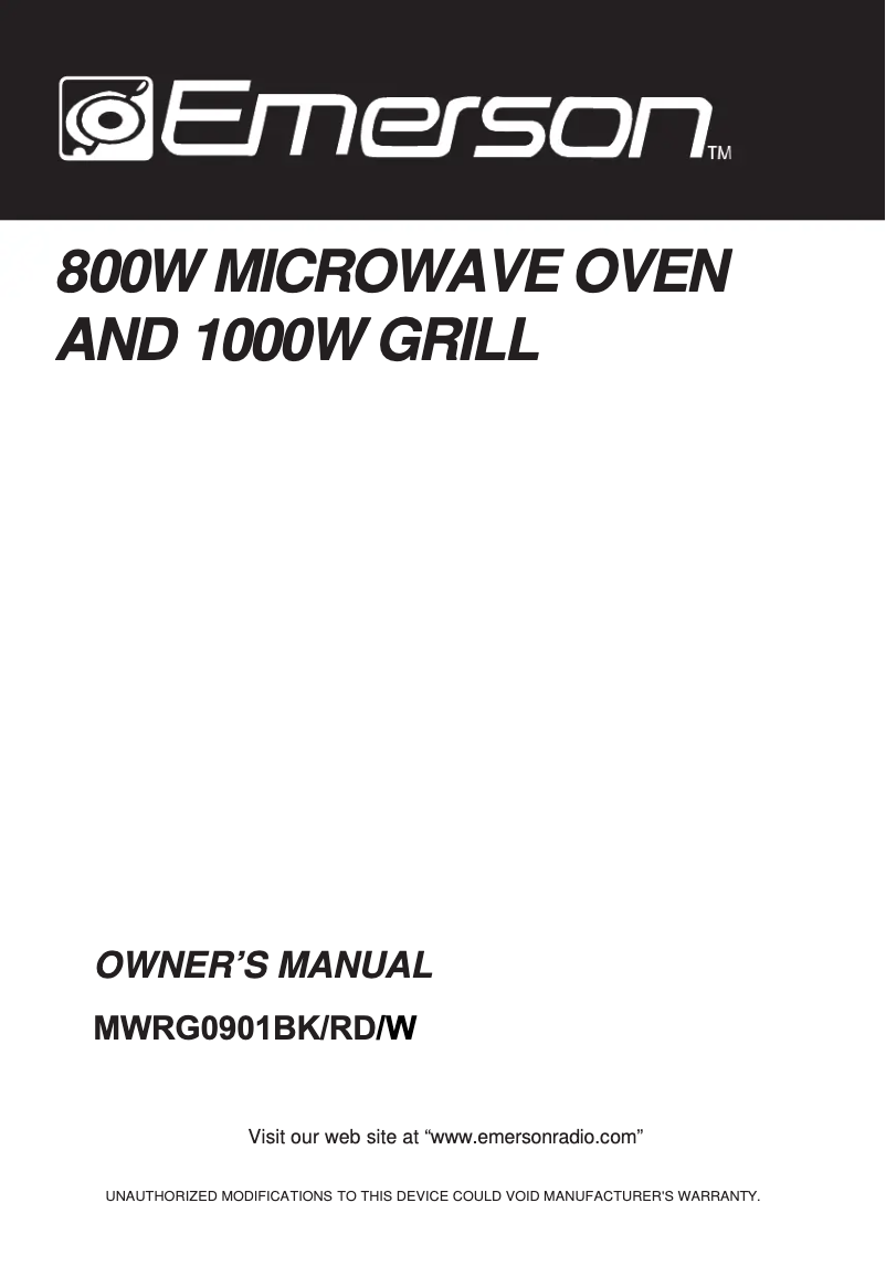 Image de la première page du manuel de l'appareil MWRG0901BK