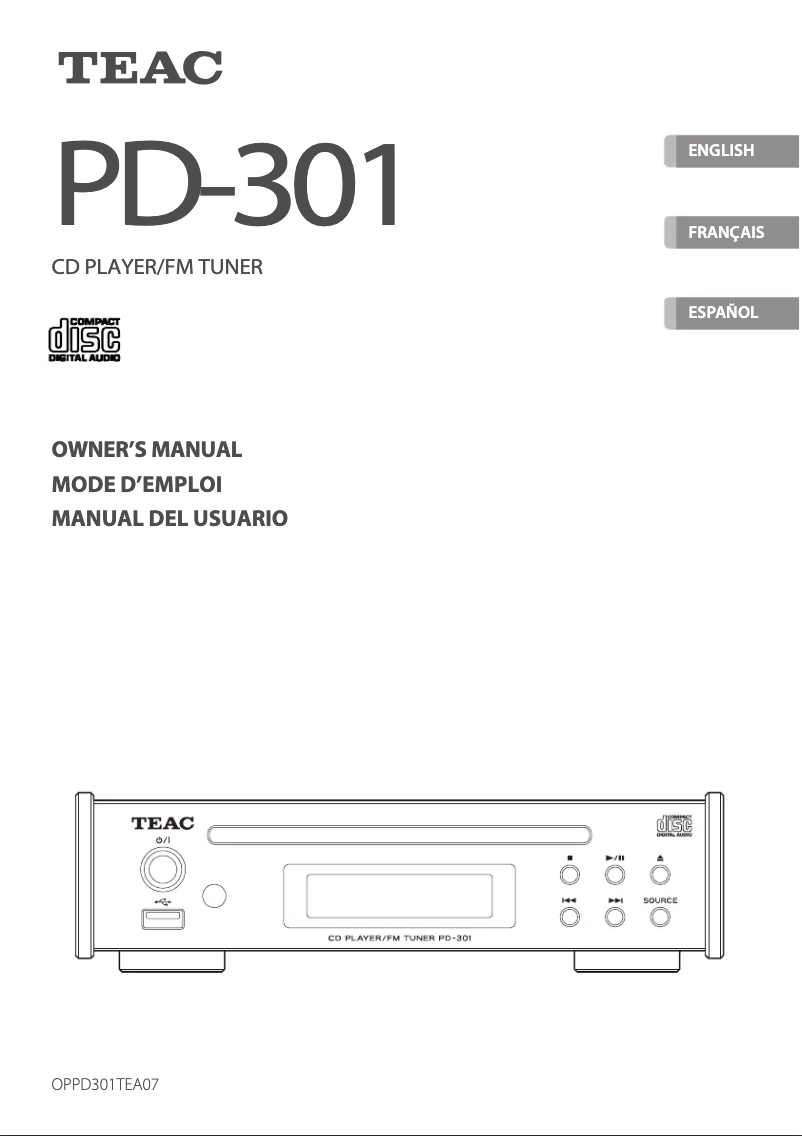 Page 1 de la notice Manuel utilisateur Teac PD-301