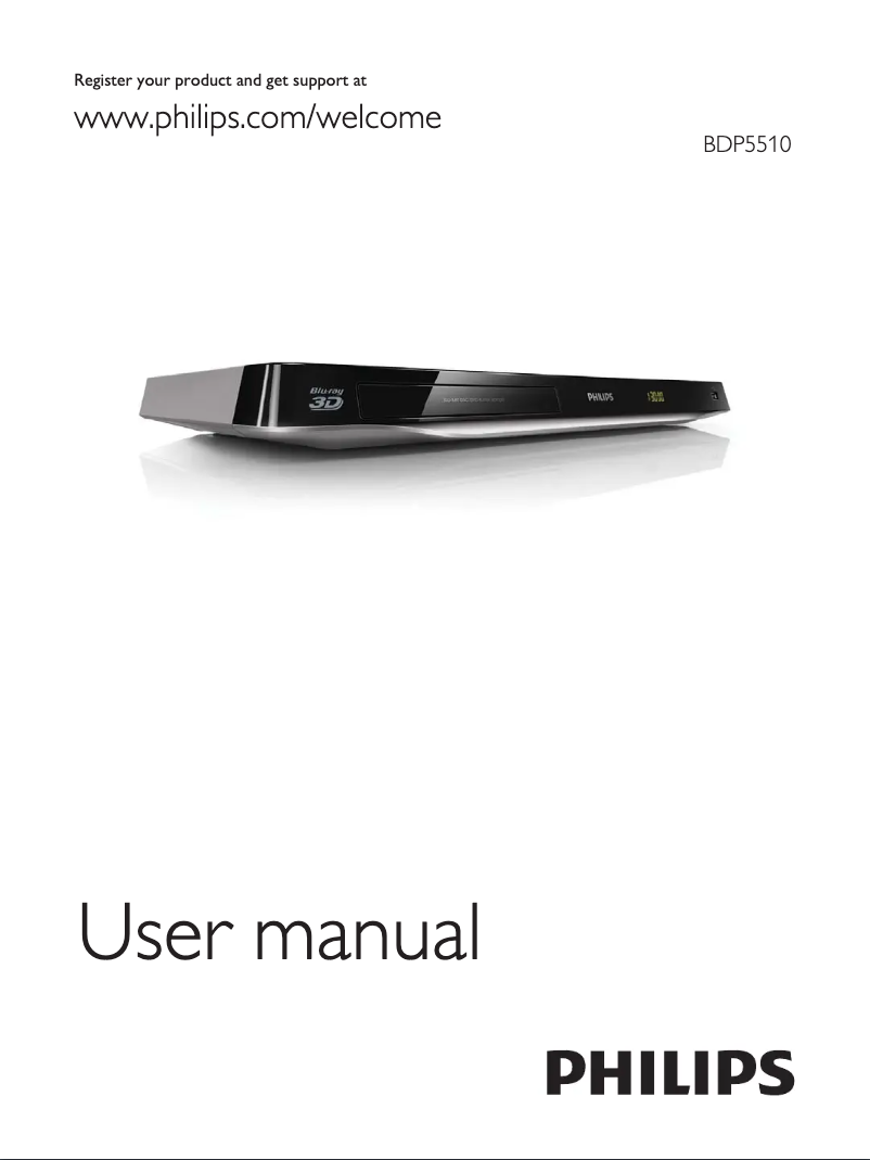 Page n°1 - Manuel utilisateur Philips BDP5510