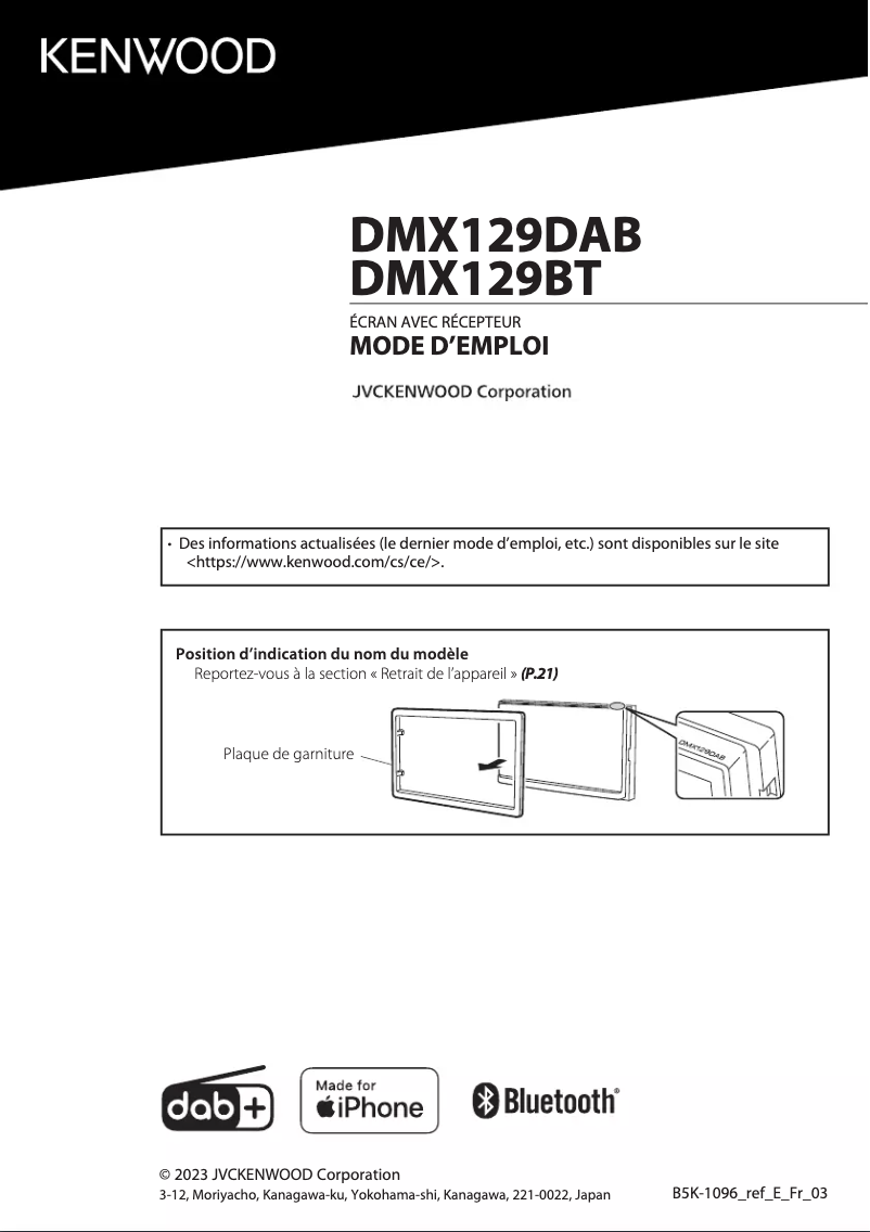 Page n°1 - Manuel utilisateur Kenwood DMX1029BT
