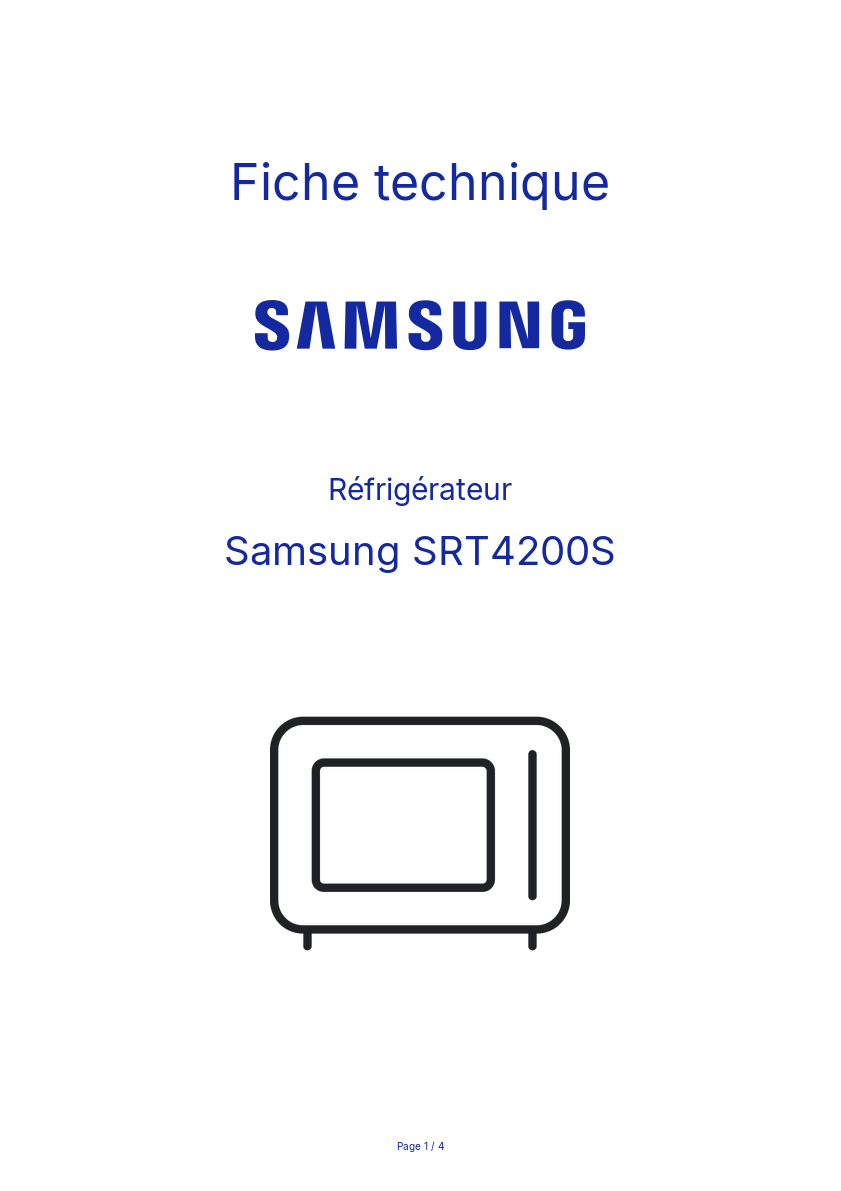 Page n°1 - Fiche technique Samsung SRT4200S