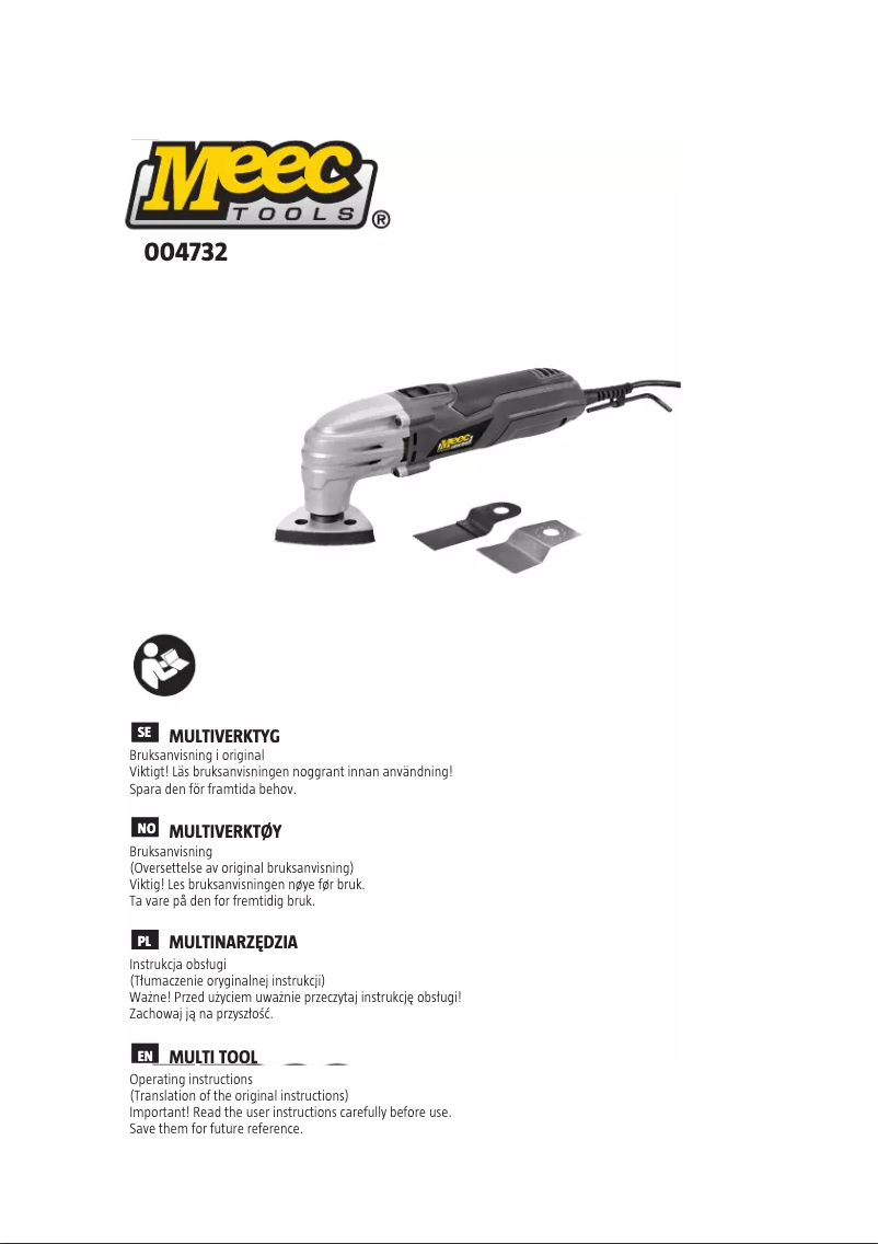 Page n°1 - Manuel utilisateur Meec Tools 004-732