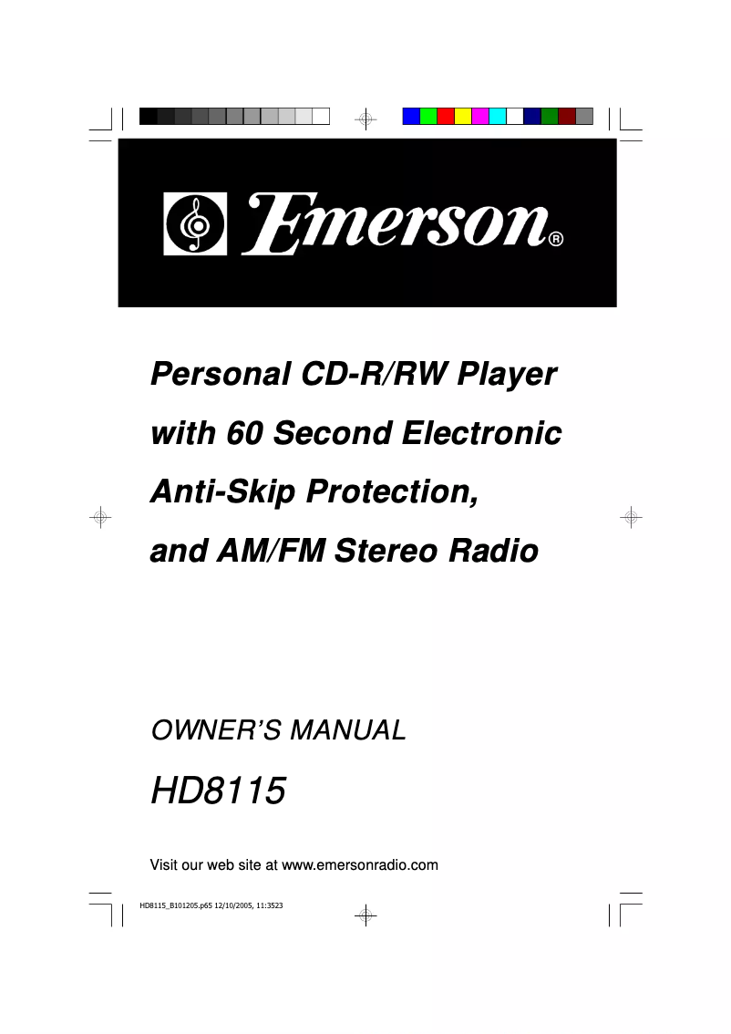 Page n°1 - Manuel utilisateur Emerson HD8115