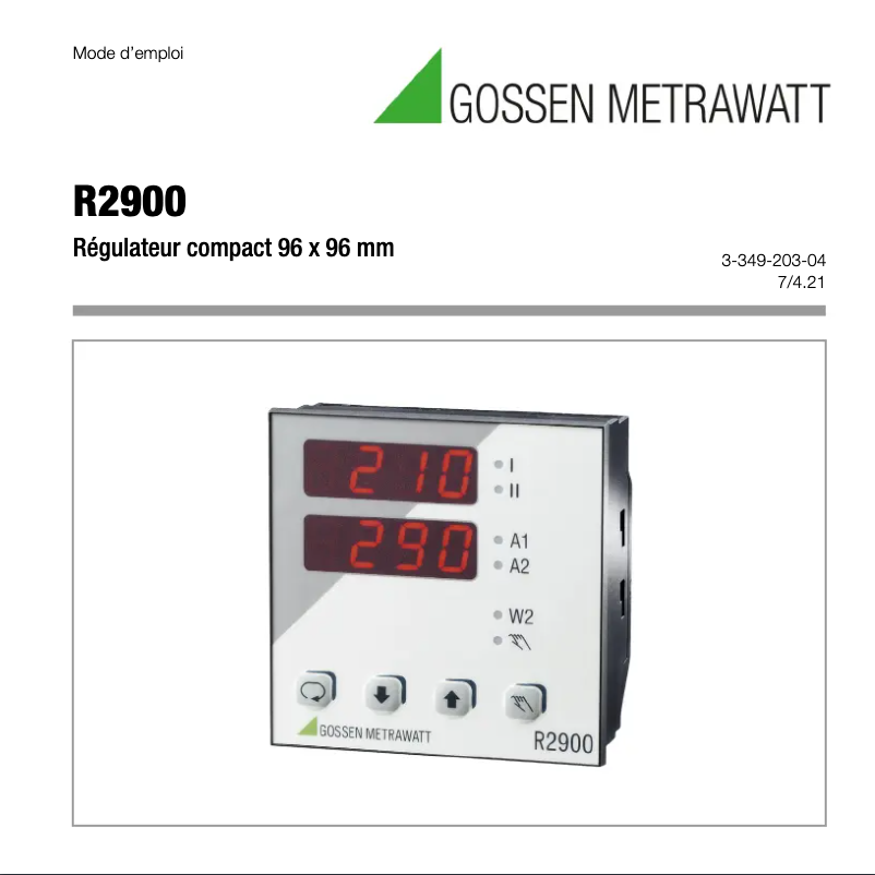 Page 1 de la notice Manuel utilisateur Gossen Metrawatt R2900