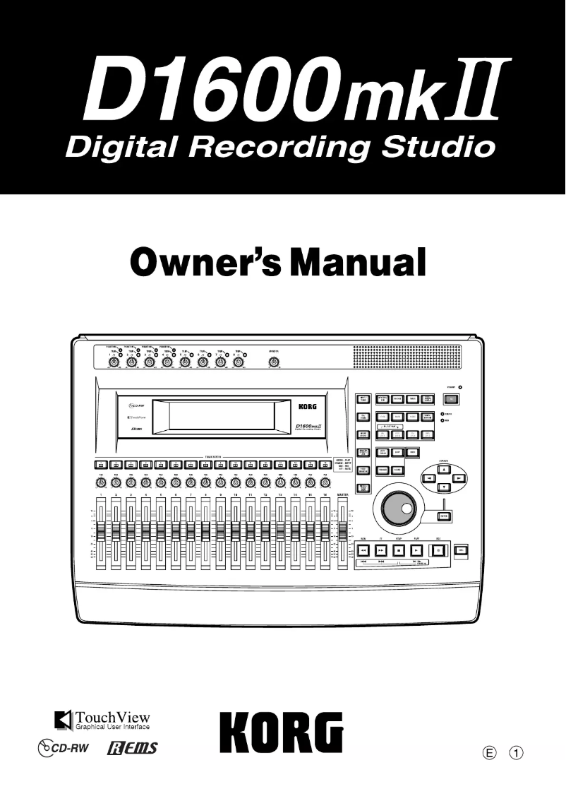 Page n°1 - Manuel utilisateur Korg D1600mkII