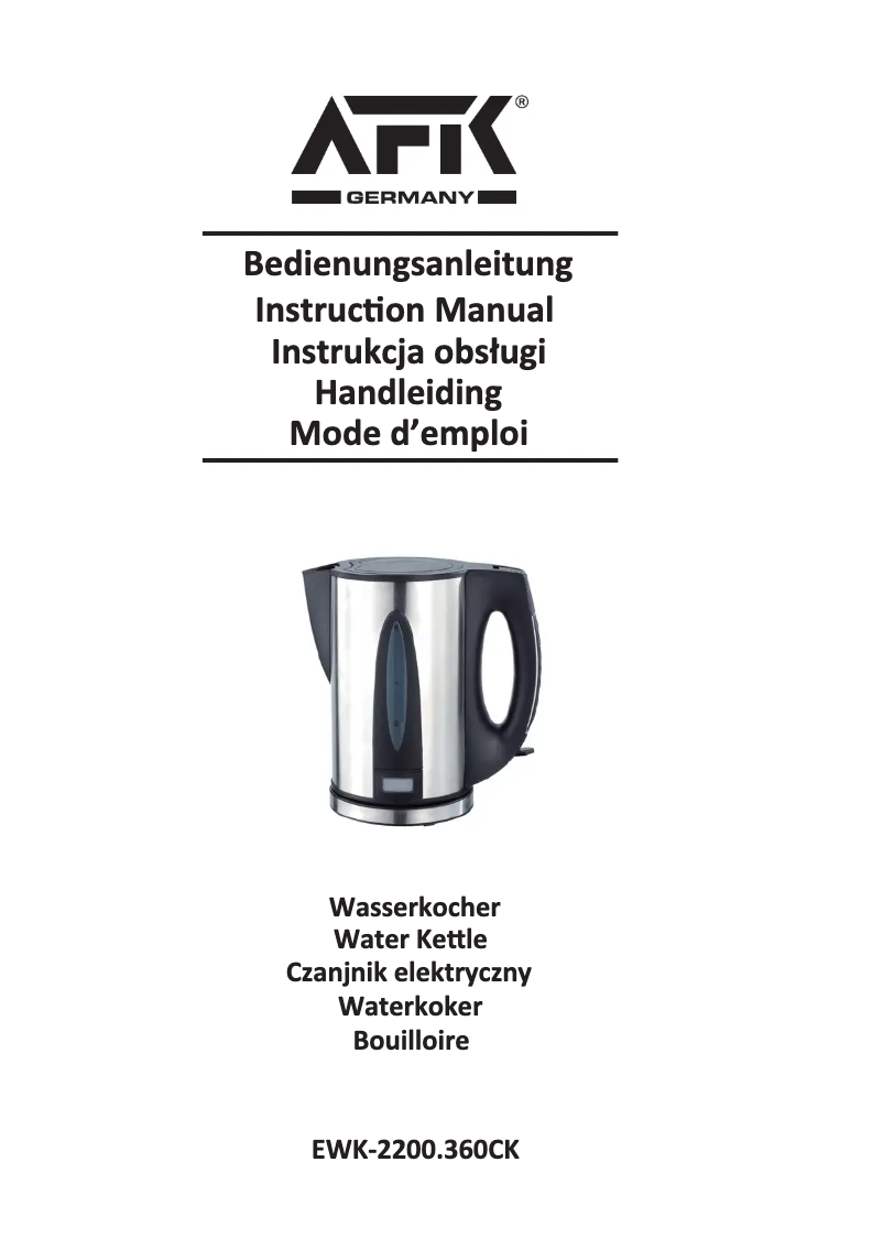 Página 1 del manual Manual de usuario AFK EWK-2200.360CK