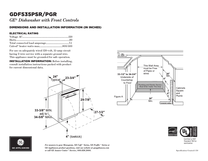 First page image of the manual for GDF535PSRSS