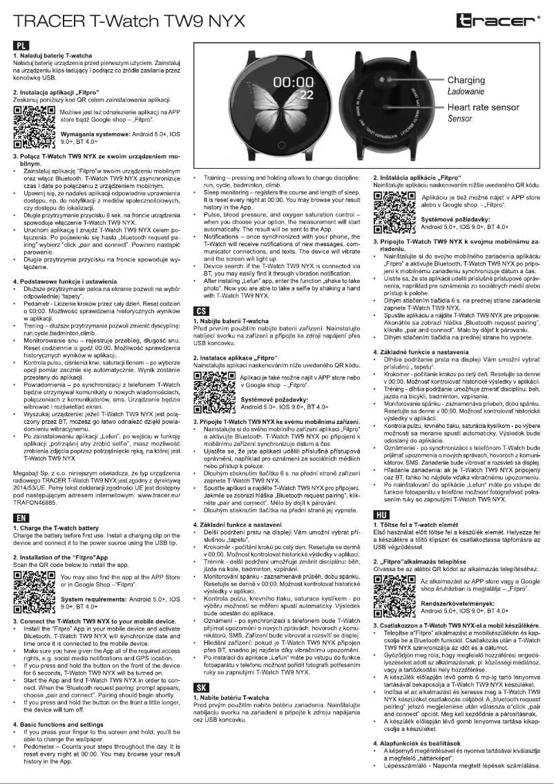 Imagen de la primera página del manual del dispositivo T-Watch TW9 NYX