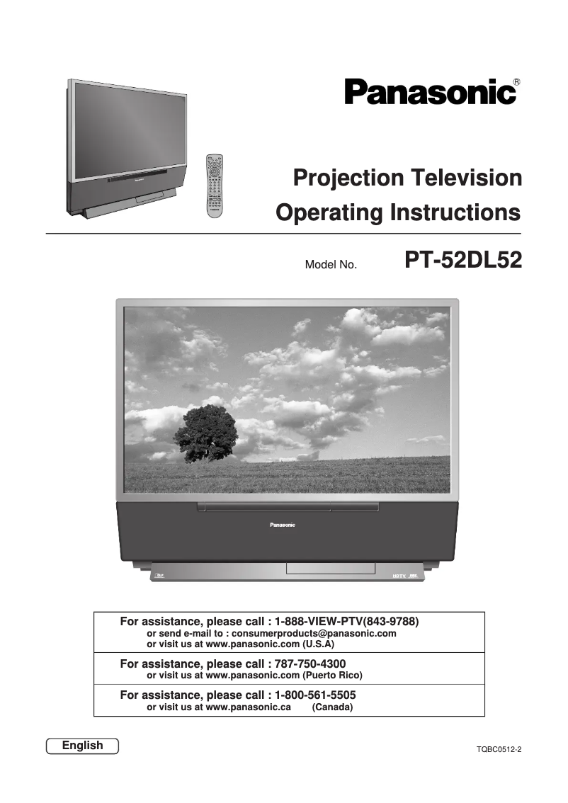 Page 1 de la notice Manuel utilisateur Panasonic PT-52DL52