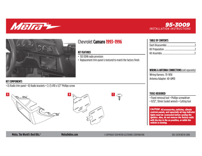 Image de la première page du manuel de l'appareil 95-3009