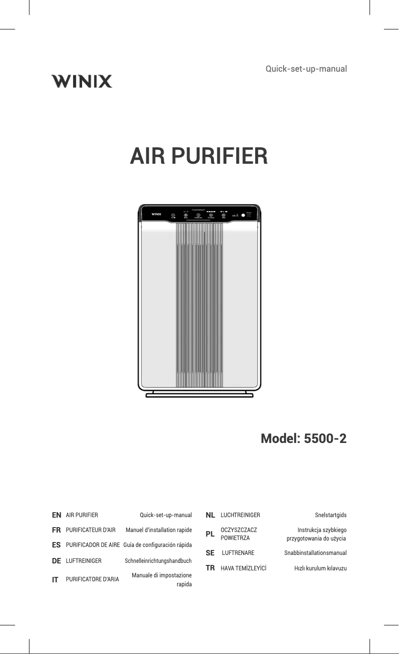 Page 1 de la notice Manuel utilisateur Winix 5500-2