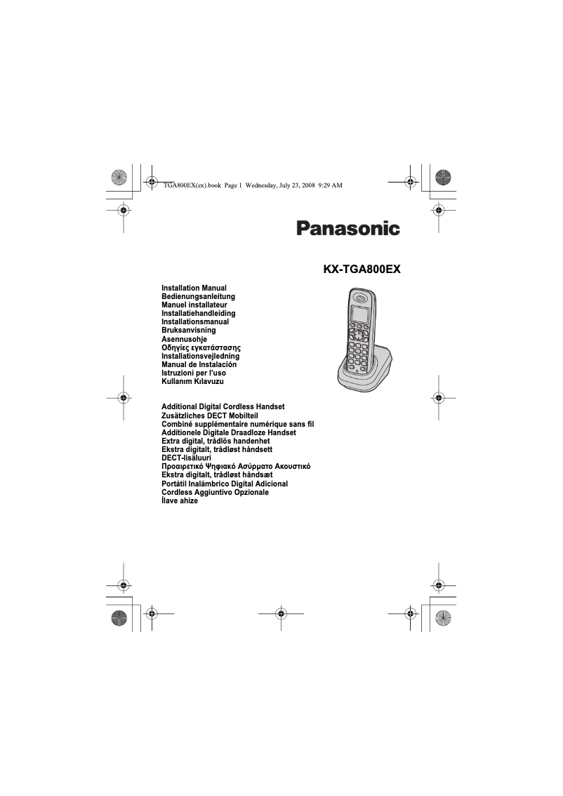 Page n°1 - Manuel utilisateur Panasonic KX-TGA800EX