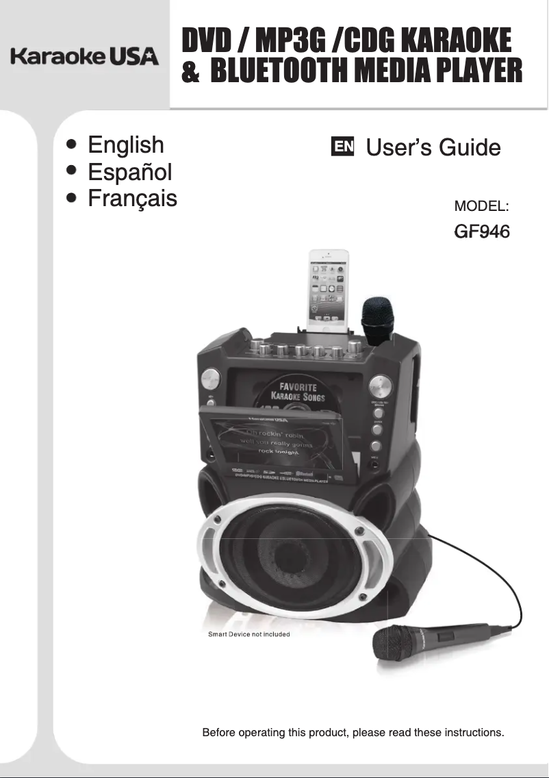 Page n°1 - Manuel utilisateur Karaoke USA GF946