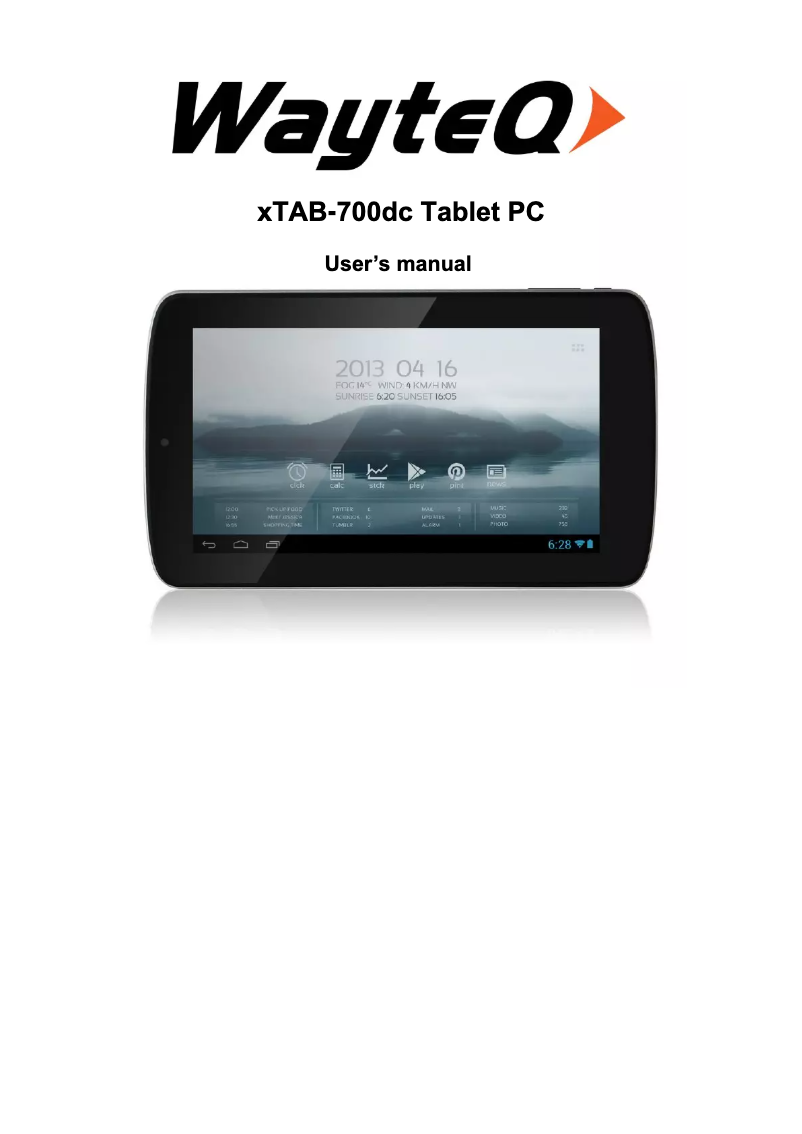 Image de la première page du manuel de l'appareil XTab 700 DC