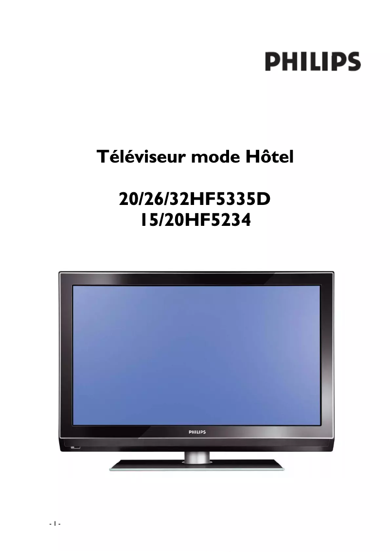 Page 1 de la notice Manuel utilisateur Philips 20HF5335D