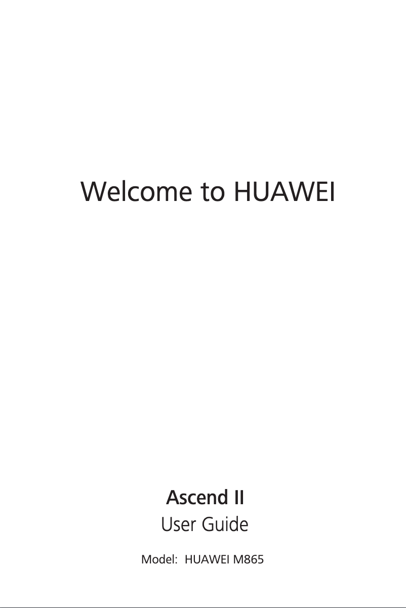 Page n°1 - Manuel utilisateur Huawei M865