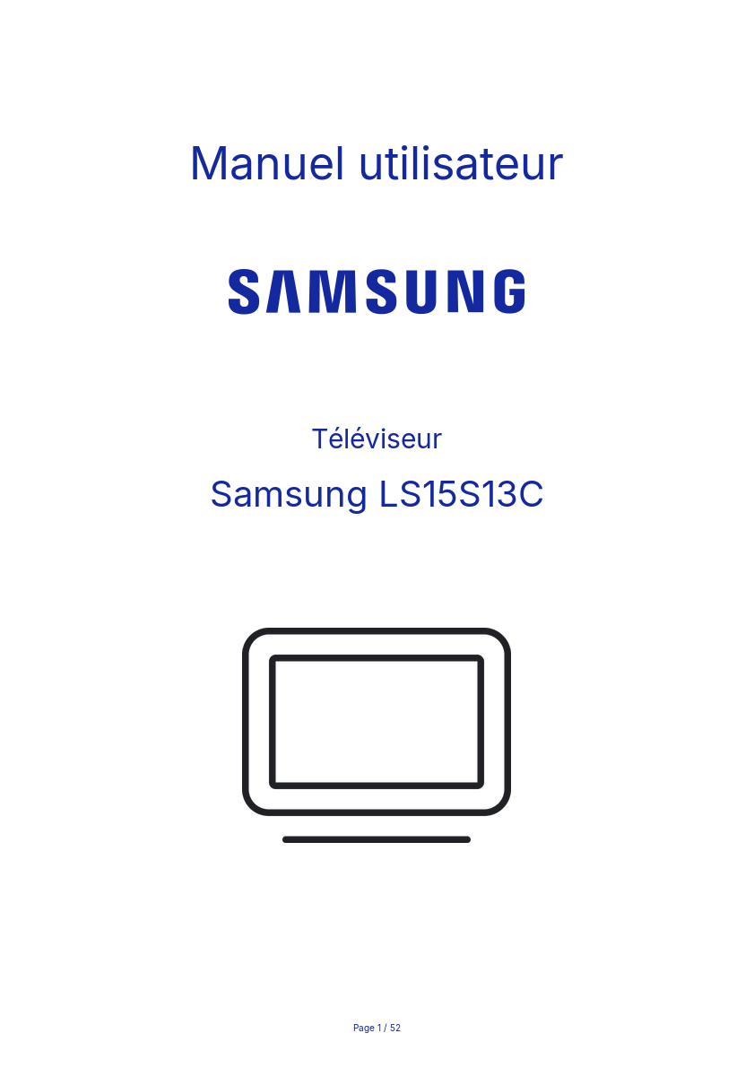 Page n°1 - Manuel utilisateur Samsung LS15S13C
