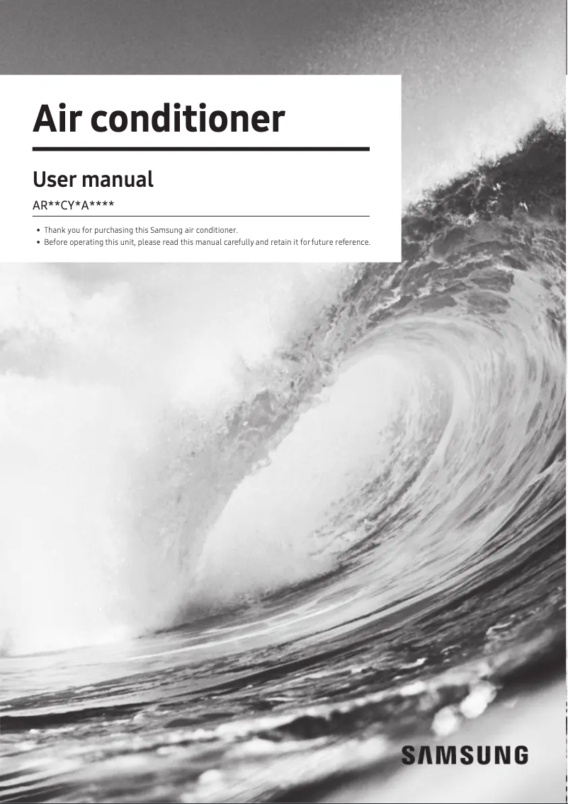 Page 1 de la notice Manuel utilisateur Samsung AR18CY5APWKXNA