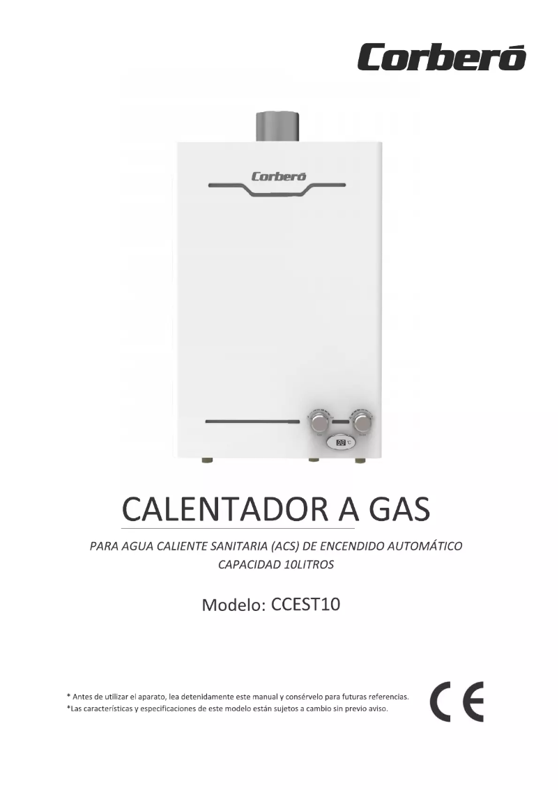 Page n°1 - Manuel utilisateur Corbero CCEST10GN