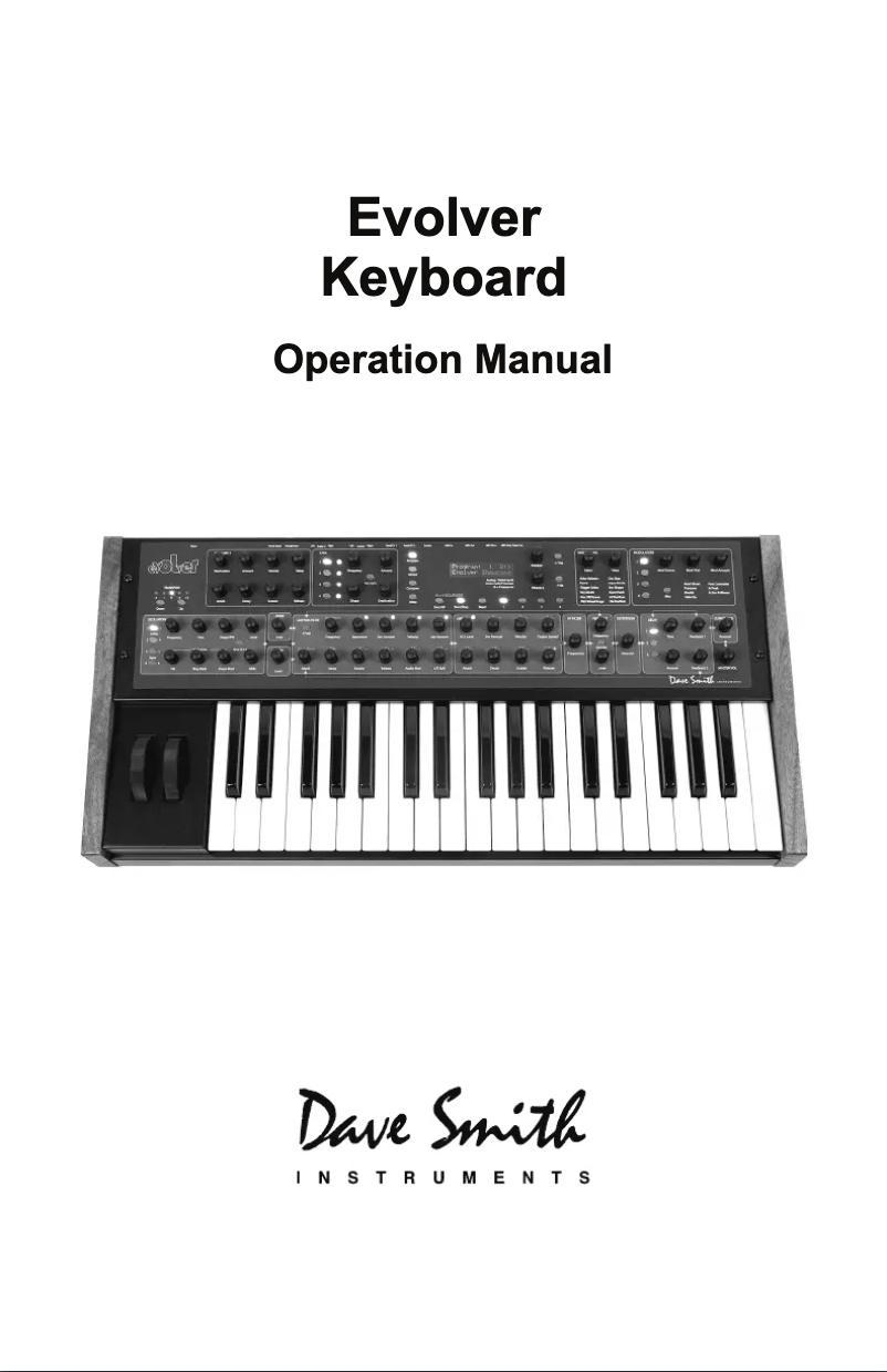 Image de la première page du manuel de l'appareil Mono Evolver