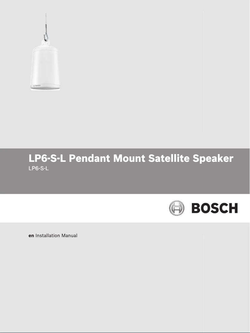 Page 1 de la notice Manuel utilisateur Bosch LP6-S-L