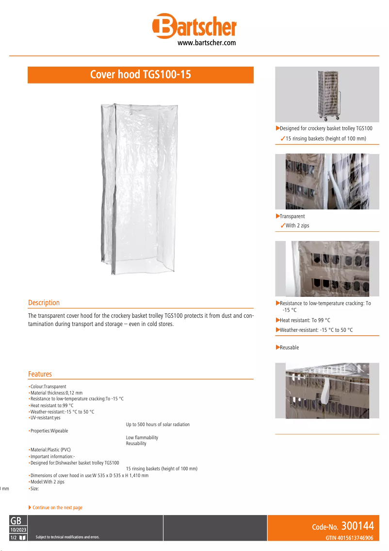 Image de la première page du manuel de l'appareil TGS100-15