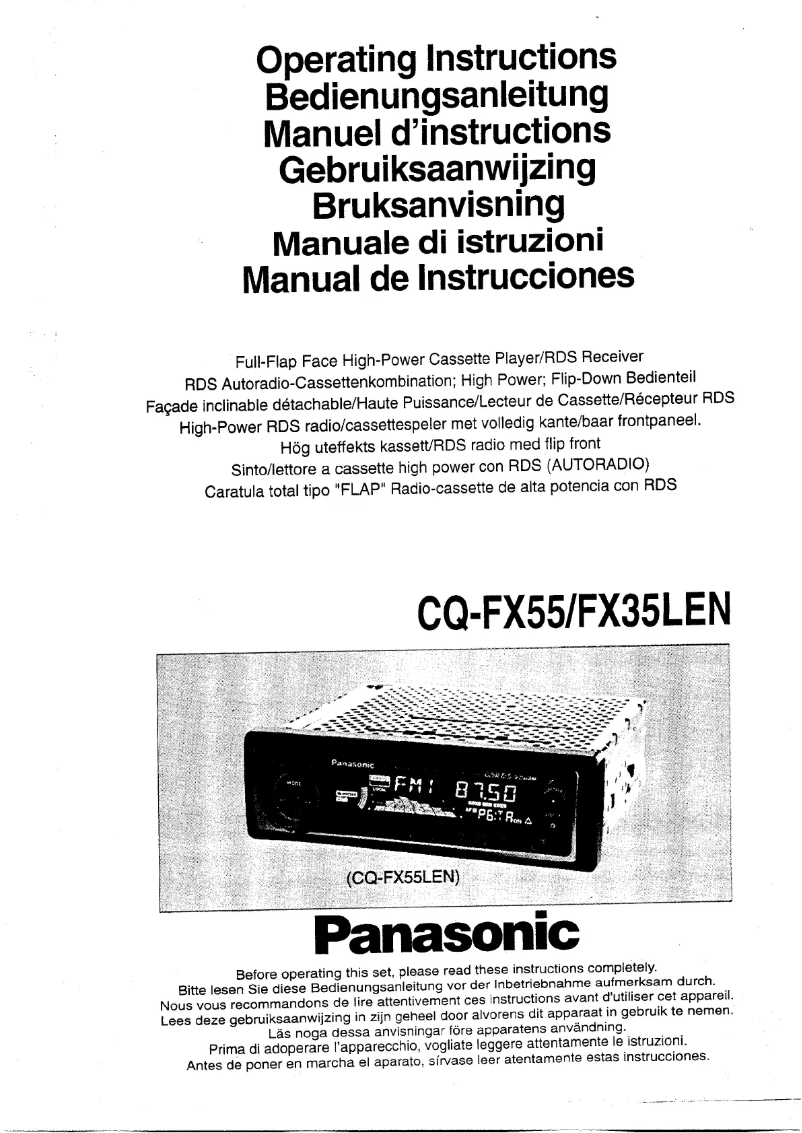 Page 1 de la notice Manuel utilisateur Panasonic CQ-FX35LEN