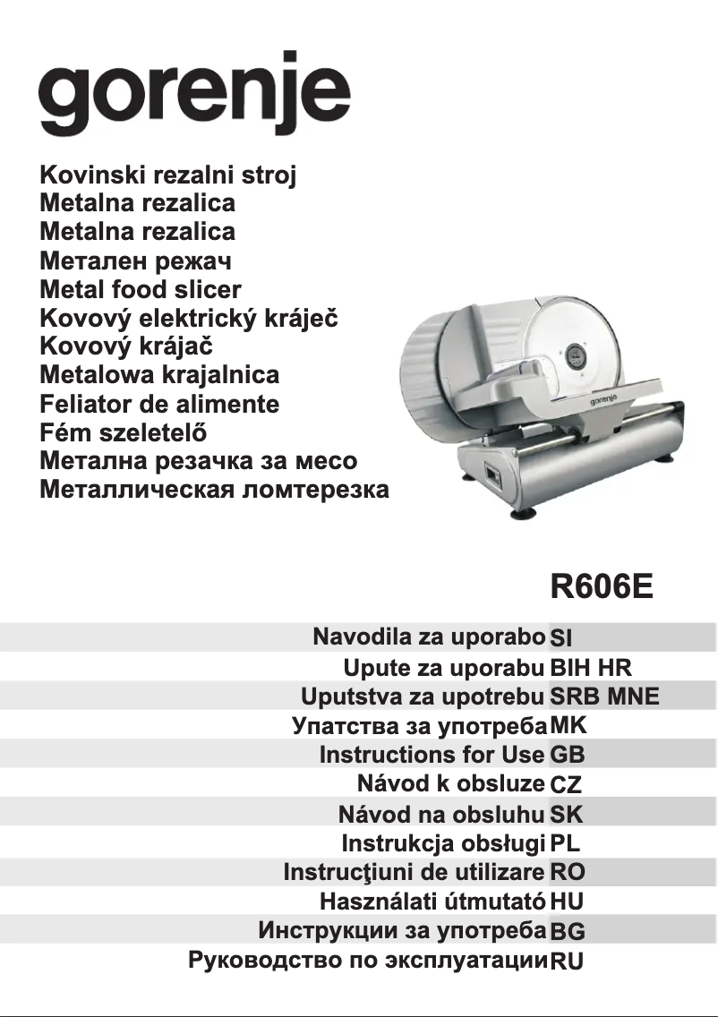 Page n°1 - Manuel utilisateur Gorenje R606E