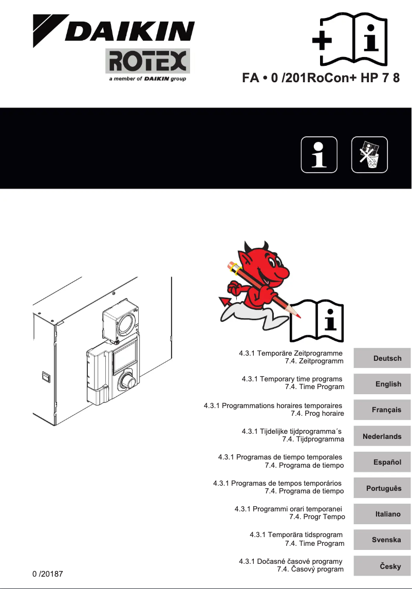 Page 1 de la notice Manuel utilisateur Daikin RoCon U1