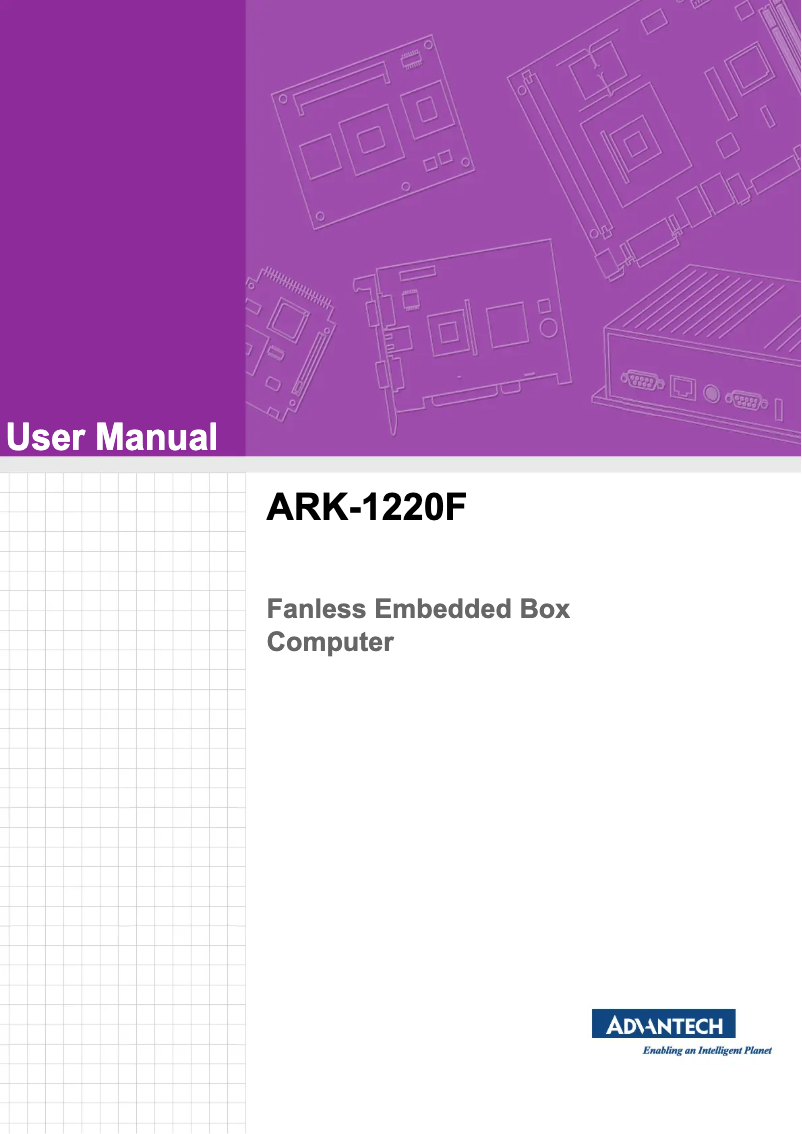 Page 1 de la notice Manuel utilisateur Advantech ARK-1220F-S6A1