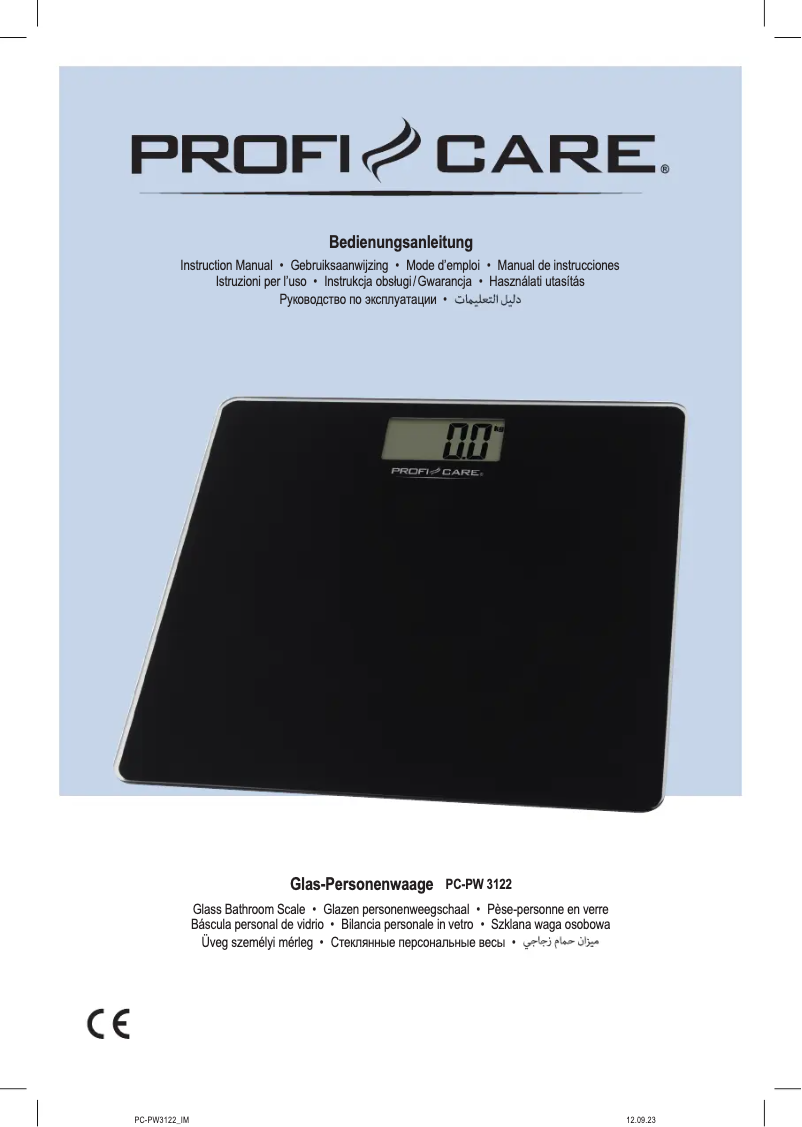 Page 1 de la notice Manuel utilisateur ProfiCare PC-PW 3122