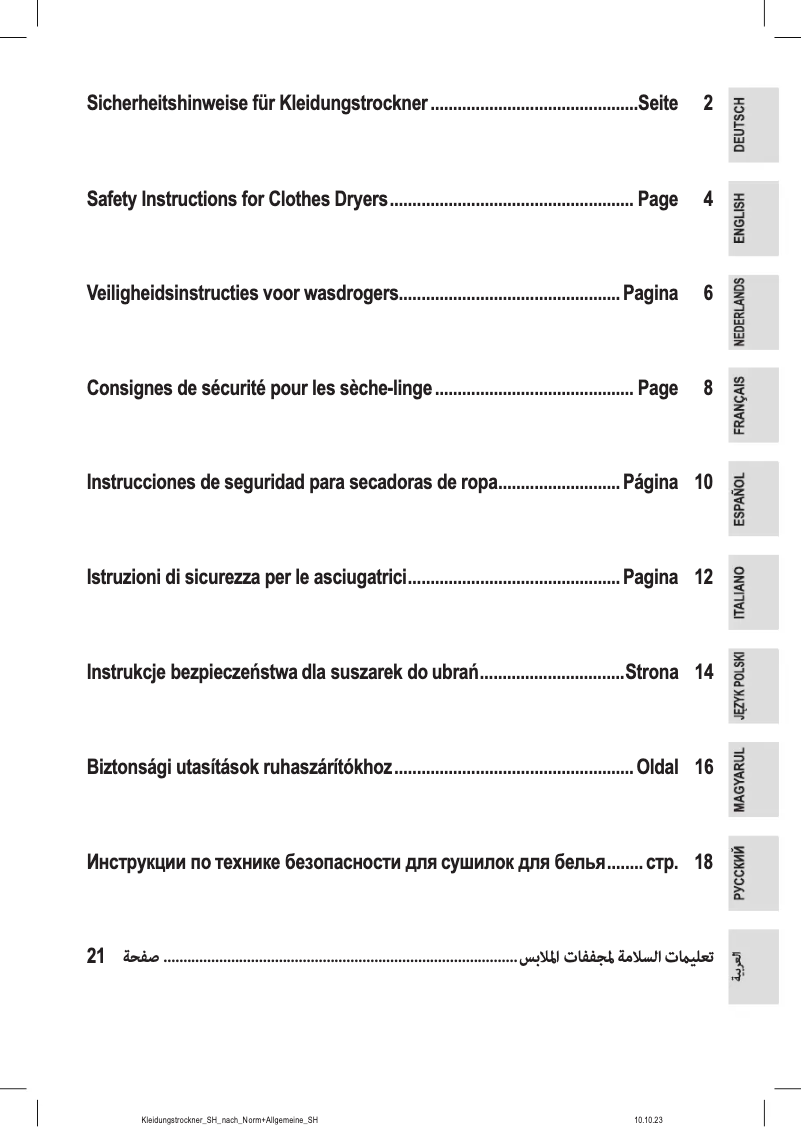 Page n°1 - Instructions / montage ProfiCare PC-HBB 3117