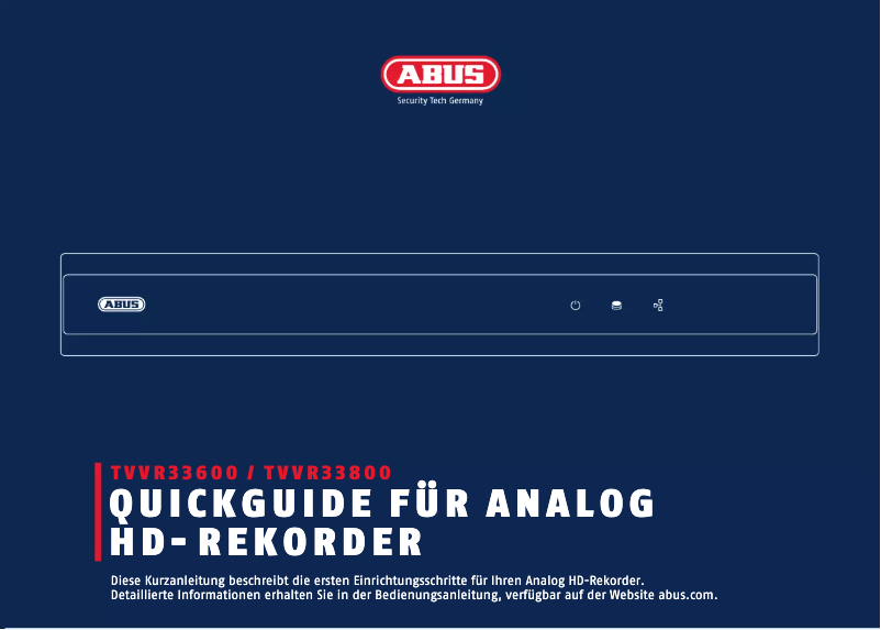 Page 1 de la notice Manuel utilisateur Abus TVVR33601