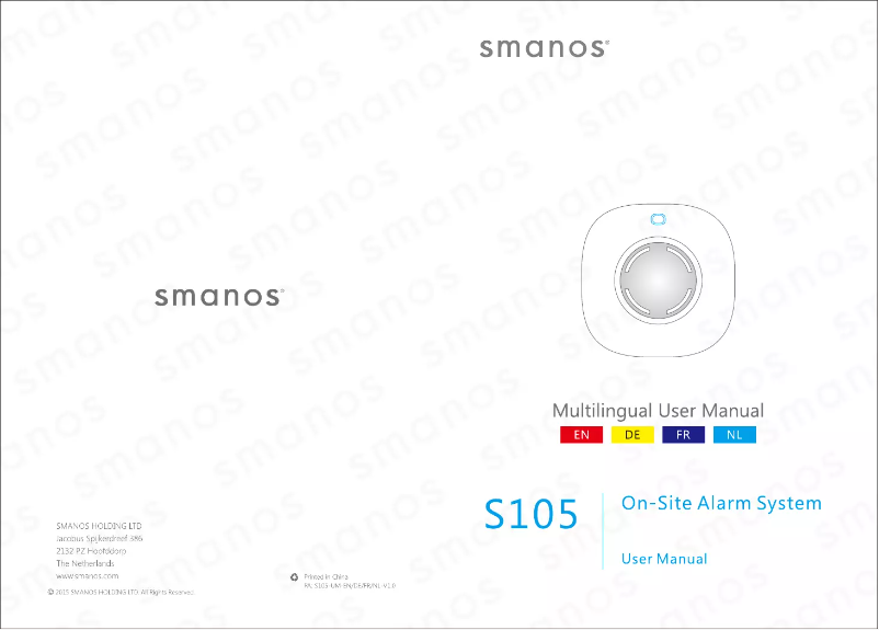 Page n°1 - Manuel utilisateur smanos S105