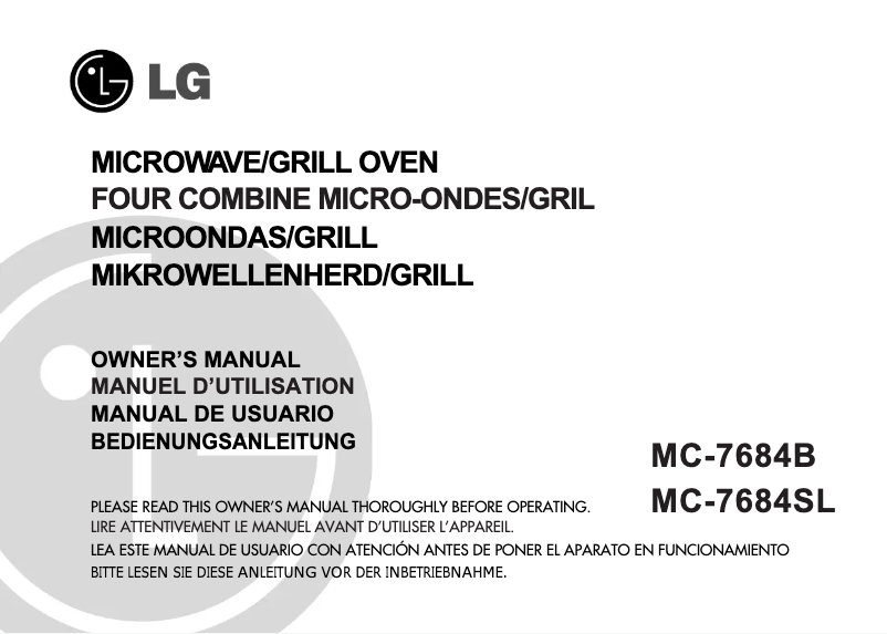 Page n°1 - Manuel utilisateur LG MC-7684B