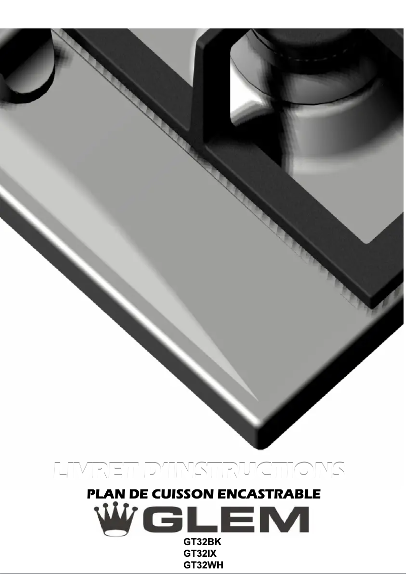 Page 1 de la notice Manuel utilisateur Glem Gas GT32BK