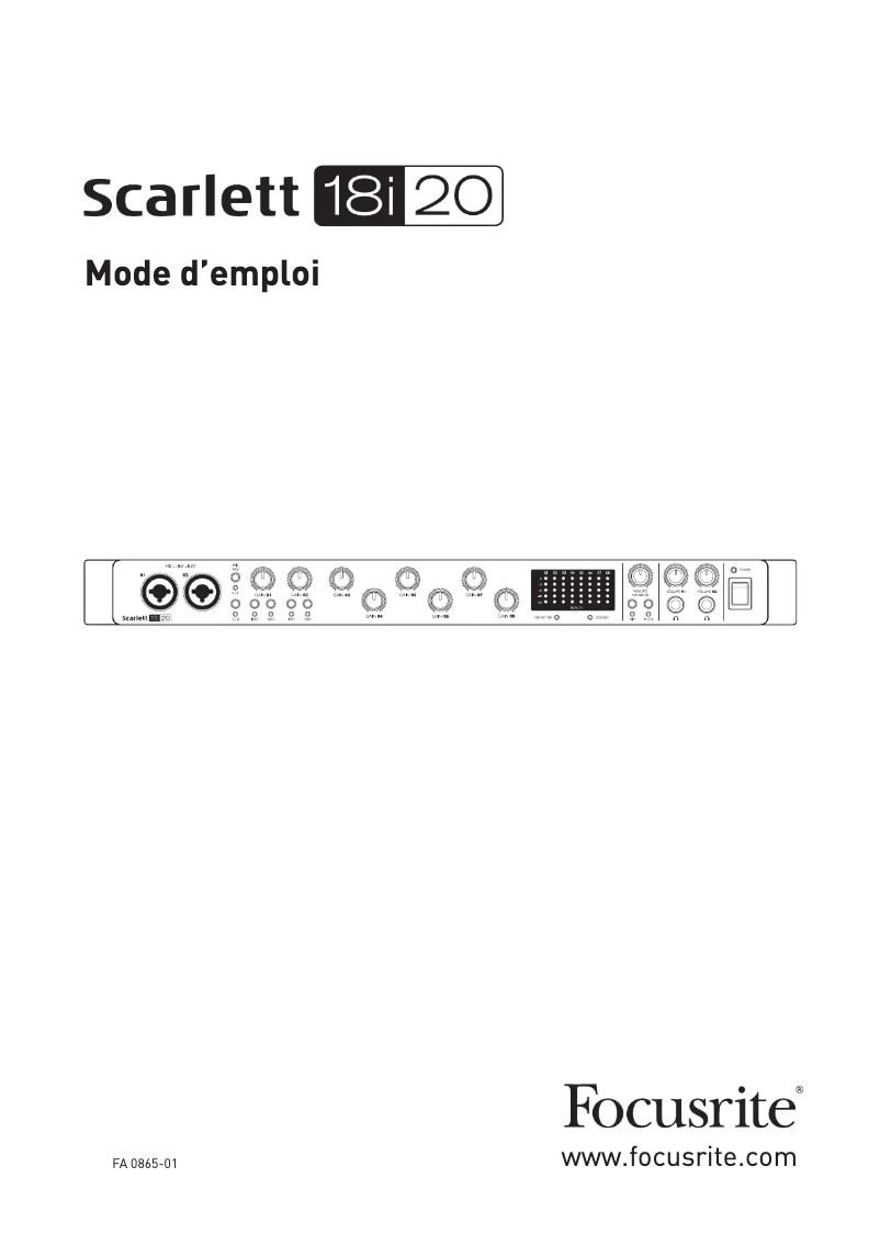 Image de la première page du manuel de l'appareil Scarlett 18i20
