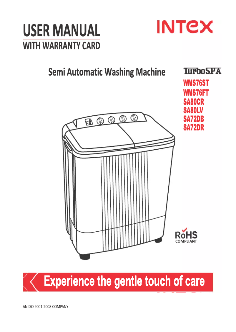 Page 1 de la notice Manuel utilisateur Intex TurboSpa SA72DB