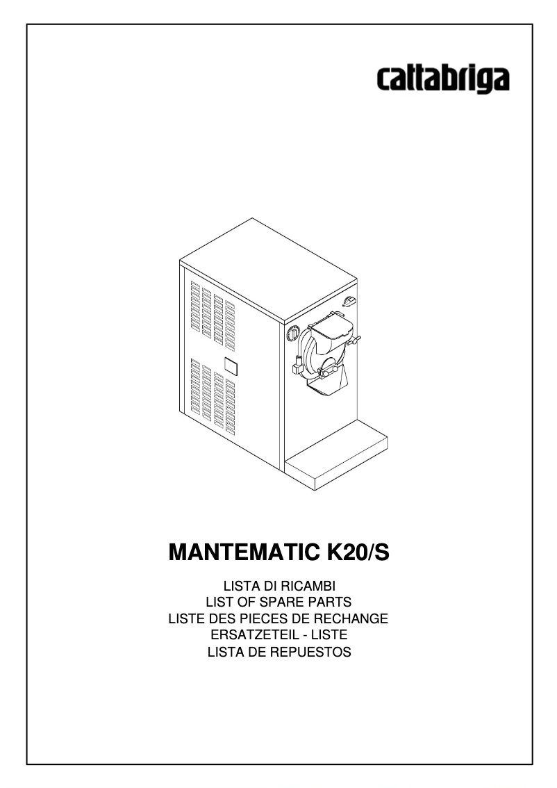 Page 1 de la notice Manuel utilisateur Cattabriga Mantematic K20/S