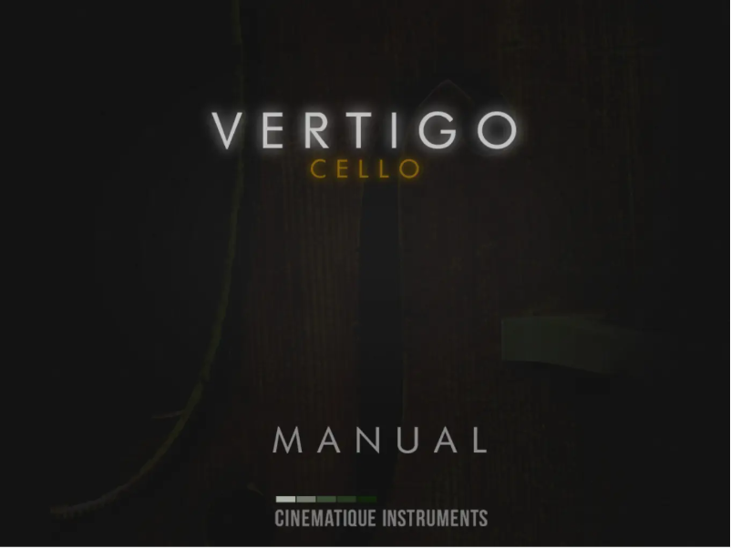 Image de la première page du manuel de l'appareil Vertigo Cello
