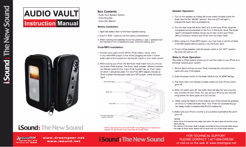 Page 1 de la notice Manuel utilisateur dreamGEAR DGIPOD-318