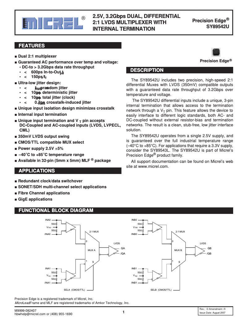 Página 1 del manual Manual de usuario Microchip SY89542U