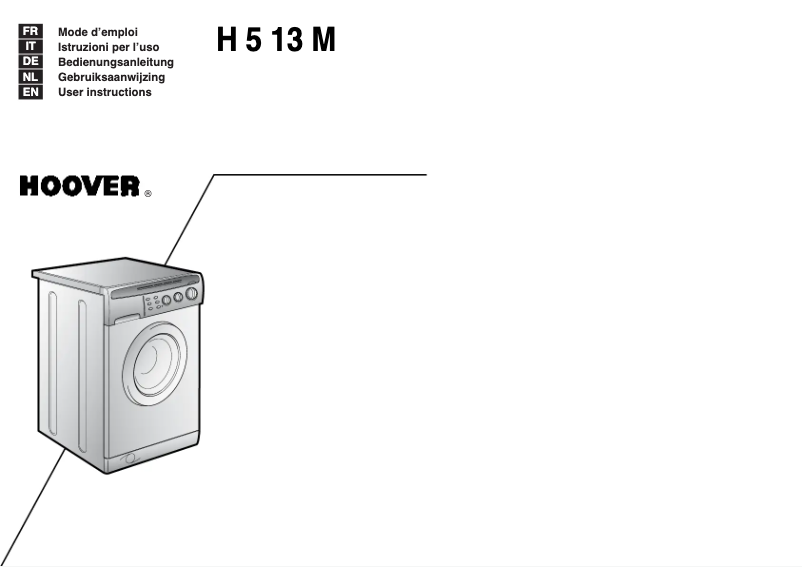 Page 1 de la notice Manuel utilisateur Hoover H5 13 MCE