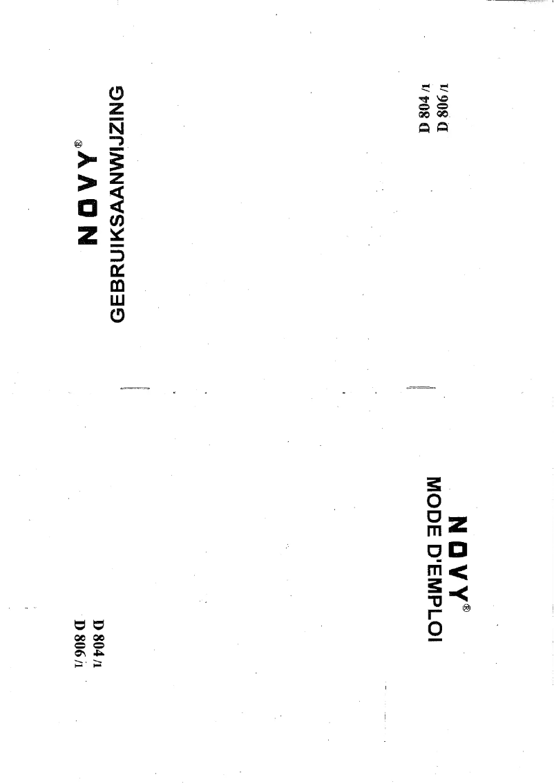 Page n°1 - Manuel utilisateur Novy D 804